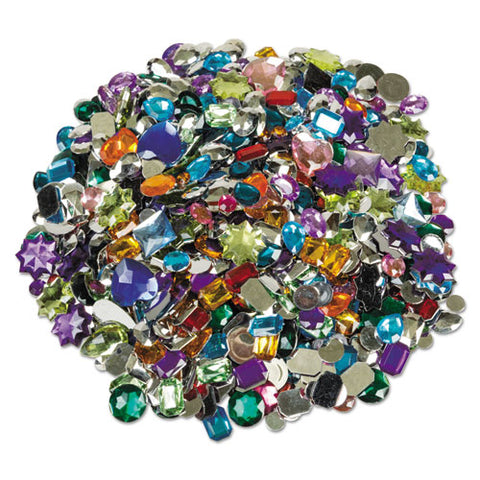 Acrylic Gemstones Classroom Pack, Assorted Sizes And Colors, 1 Lb Bag
