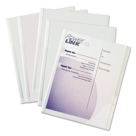 Vinyl Report Covers With Binding Bars, 0.13" Capacity, 8.5 X 11, Clear/clear, 50/box