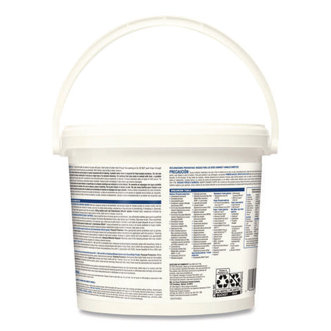 Bleach Germicidal Wipes, 1-ply, 12 X 12, Unscented, White, 110/bucket, 2 Buckets/carton
