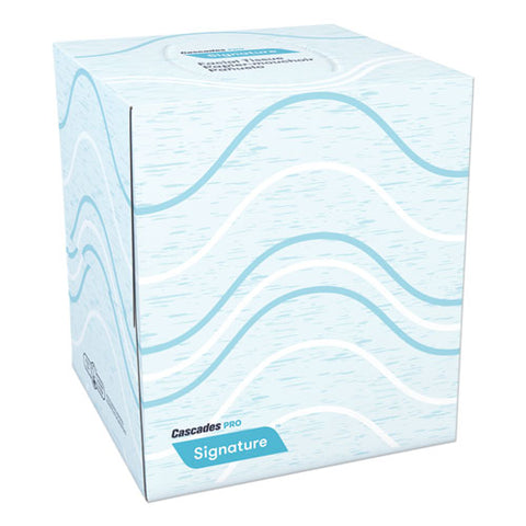 Signature Facial Tissue, Cube Box, 2-ply, White, 90 Sheets/box, 36 Boxes/carton
