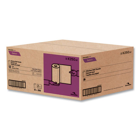 Select Kitchen Roll Towels, 2-ply, 8 X 11, 250/roll, 12/carton