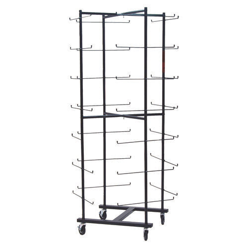 56 Football Helmet Rolling Rack, 26" X 28" X 81", Black