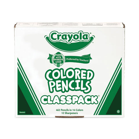 Color Pencil Classpack Set With (462) Pencils And (12) Pencil Sharpeners, 3.3 Mm, 2b, Assorted Lead And Barrel Colors, 462/bx