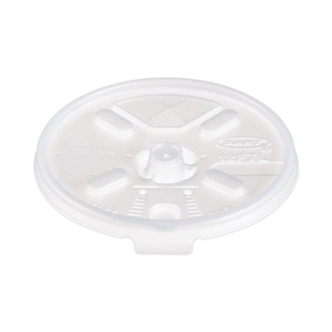 Lift N' Lock Plastic Hot Cup Lids, With Straw Slot, Fits 10 Oz To 14 Oz Hot Cups, Translucent, 100/sleeve, 10 Sleeves/carton