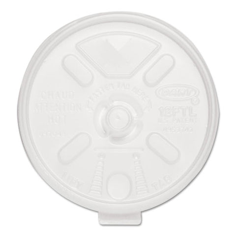 Lift N' Lock Plastic Hot Cup Lids, With Straw Slot, Fits 10 Oz To 14 Oz Hot Cups, Translucent, 100/sleeve, 10 Sleeves/carton