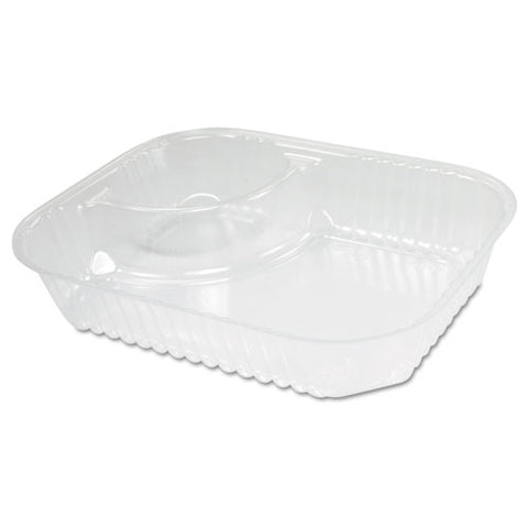 Clearpac Large Nacho Tray, 2 Compartments, 3.3 Oz, 6.2 X 6.2 X 1.6, Clear, Plastic, 500/carton