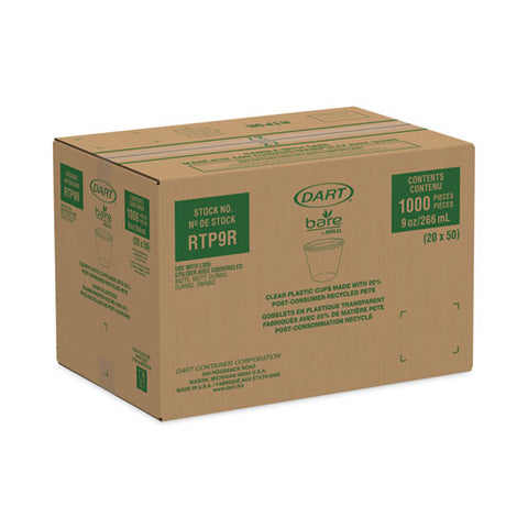 Bare Eco-forward Rpet Cold Cups, 9 Oz, Plastic, Leaf Design, 1,000/carton