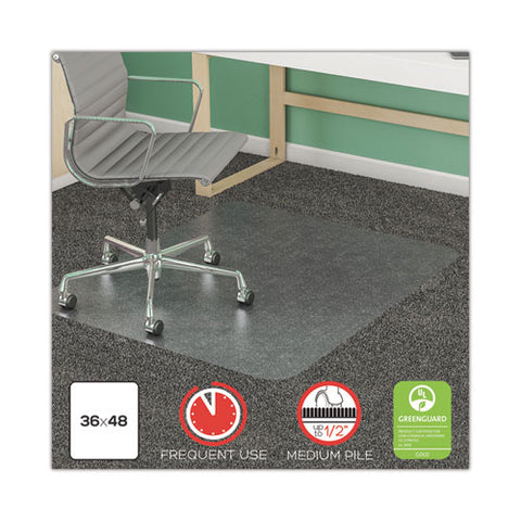 Supermat Frequent Use Chair Mat For Medium Pile Carpet, 36 X 48, Rectangular, Clear