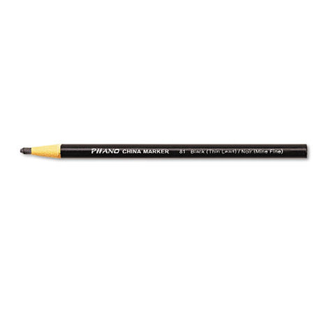 China Marker, Thin Core, 0.37" X 7", Black, Dozen