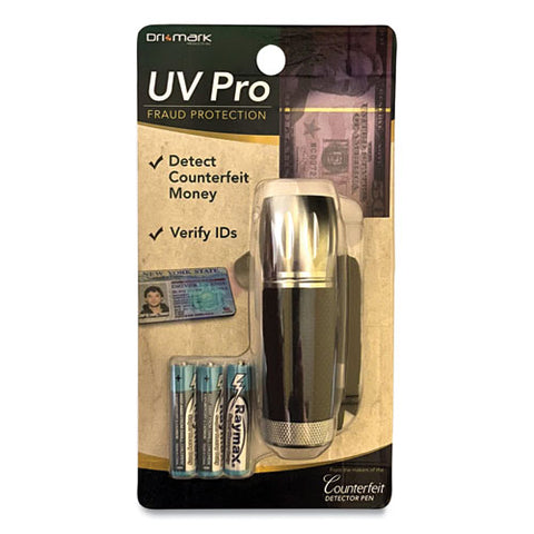 Uv Pro Ultraviolet Counterfeit Detector For Usd And Most International Currencies, Black/silver