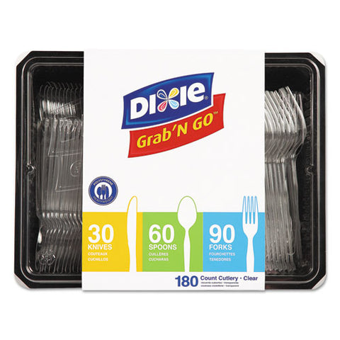 Heavyweight Polystyrene Cutlery, Clear, Knives/spoons/forks, 180/pack, 10 Packs/carton