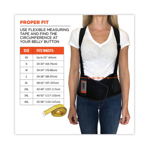 Proflex 1650 Economy Elastic Back Support Brace, 3x-large, 46" To 52" Waist, Black