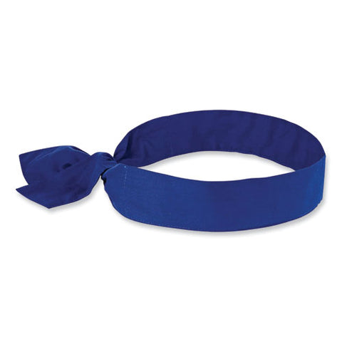 Chill-its 6700 Cooling Bandana Polymer Tie Headband, One Size Fits Most, Solid Blue