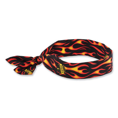 Chill-its 6700 Cooling Bandana Polymer Tie Headband, One Size Fits Most, Flames