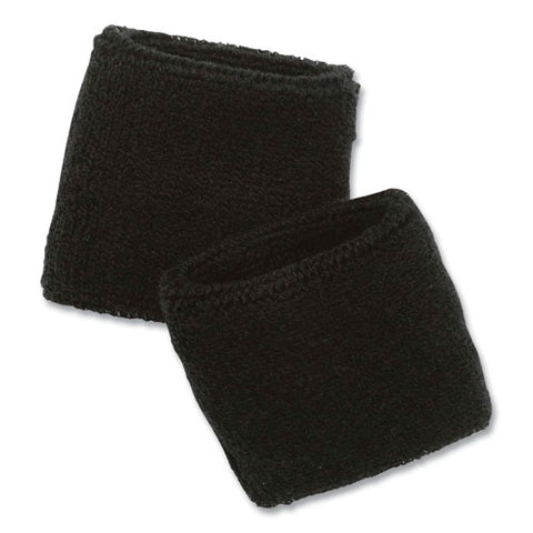 Chill-its 6500 Wrist Terry Cloth Sweatband, Cotton Terry, One Size Fits Most, Black