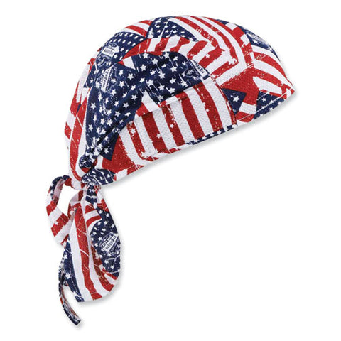 Chill-its 6615 High-performance Bandana Doo Rag With Terry Cloth Sweatband, One Size Fits Most, Stars And Stripes