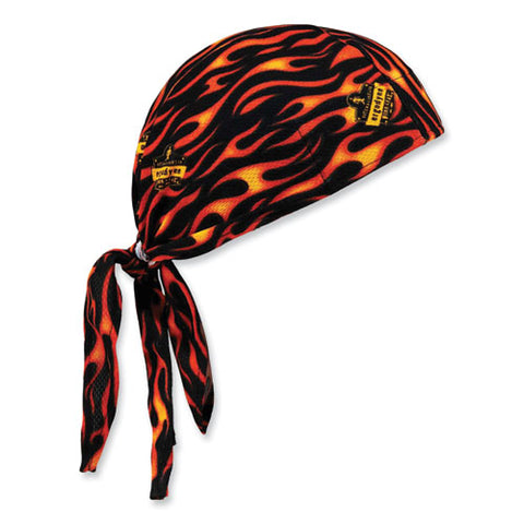 Chill-its 6615 High-performance Bandana Doo Rag With Terry Cloth Sweatband, One Size Fits Most, Flames