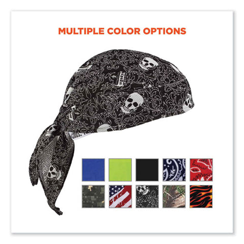 Chill-its 6615 High-performance Bandana Doo Rag With Terry Cloth Sweatband, One Size Fits Most, Skulls