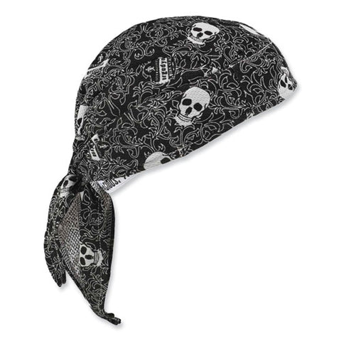 Chill-its 6615 High-performance Bandana Doo Rag With Terry Cloth Sweatband, One Size Fits Most, Skulls