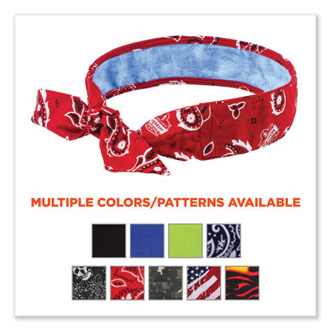 Chill-its 6700ct Cooling Bandana Pva Tie Headband, One Size Fits Most, Red Western