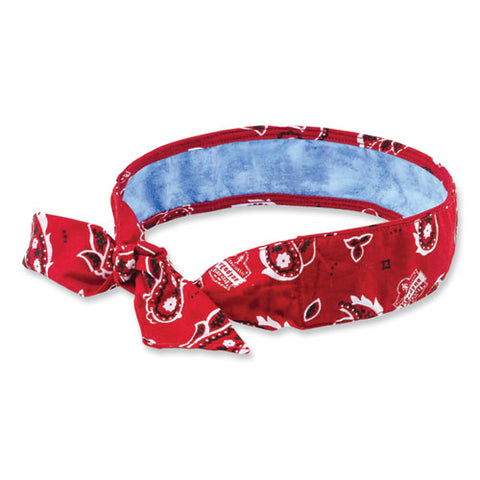 Chill-its 6700ct Cooling Bandana Pva Tie Headband, One Size Fits Most, Red Western