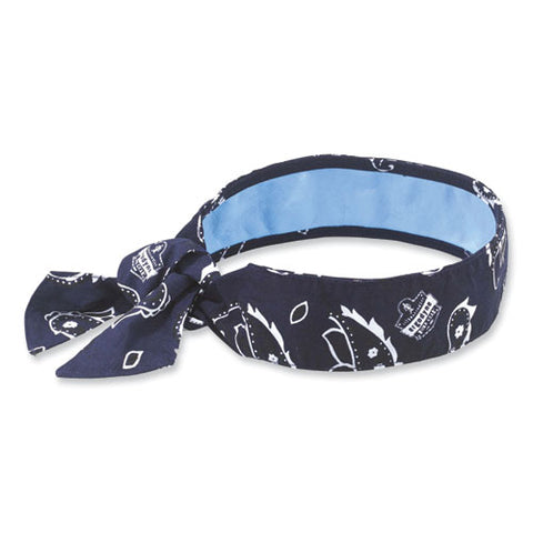 Chill-its 6700ct Cooling Bandana Pva Tie Headband, One Size Fits Most, Navy Western