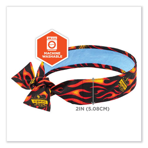 Chill-its 6700ct Cooling Bandana Pva Tie Headband, One Size Fits Most, Flames