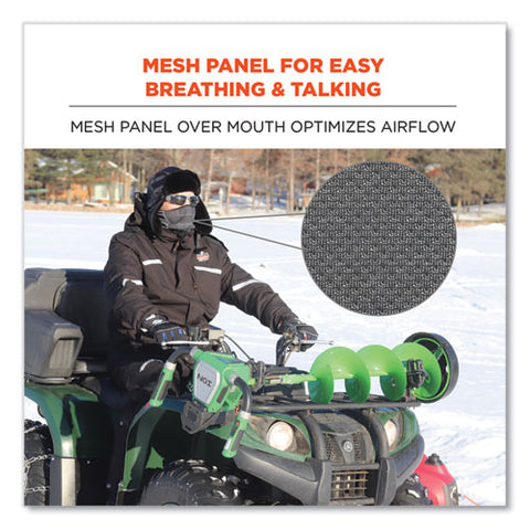 N-ferno 6823 Hinged Balaclava Face Mask, Fleece, One Size Fits Most, Black