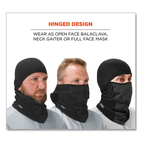 N-ferno 6823 Hinged Balaclava Face Mask, Fleece, One Size Fits Most, Black