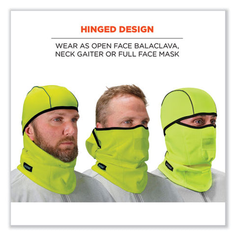 N-ferno 6823 Hinged Balaclava Face Mask, Fleece, One Size Fits Most, Lime
