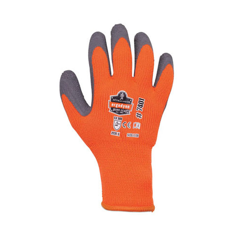 Proflex 7401 Coated Lightweight Winter Gloves, Orange, Large, Pair