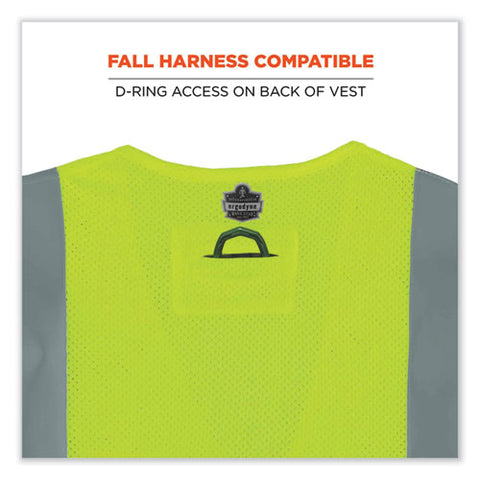 Glowear 8260frhl Class 2 Fr Safety Hook And Loop Vest, Modacrylic/kevlar, Large/x-large, Lime