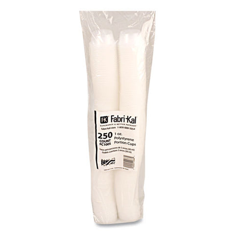 Portion Cups, Squat, 1 Oz, Plastic, Translucent, 125/sleeve, 20 Sleeve/carton