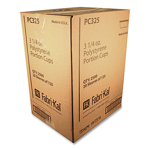 Portion Cups, 3.25 Oz, Plastic, Translucent, 125/sleeve, 20 Sleeve/carton