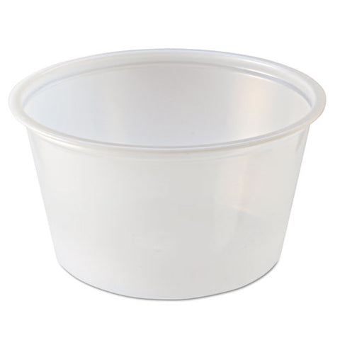 Portion Cups, 4 Oz, Plastic, Clear, 125/sleeve, 20 Sleeves/carton