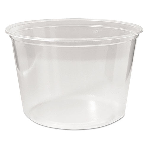 Microwavable Deli Containers, 16 Oz, 4.6" Diameter X 3" H, Clear, Plastic, 500/carton