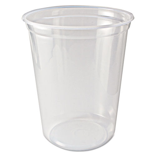 Microwavable Deli Containers, 32 Oz, 4.6" Diameter X 5.6" H, Clear, Plastic, 500/carton