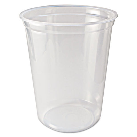 Microwavable Deli Containers, 32 Oz, 4.6" Diameter X 5.6" H, Clear, Plastic, 500/carton
