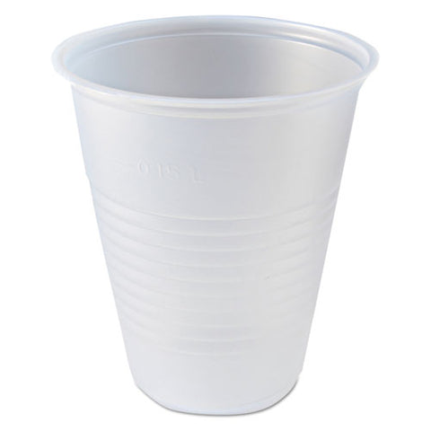 Rk Ribbed Cold Drink Cups, 7 Oz, Plastic, Clear, 100/bag, 25 Bags/carton