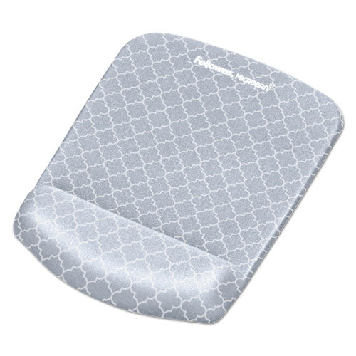 Plushtouch Mouse Pad With Wrist Rest With Foamfusion Technology, 7.25 X 9.38, Lattice Design