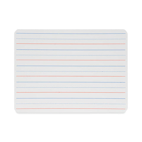 Magnetic Two-sided Red/blue Ruled Dry Erase Board, 12" X 9", White Surface, 12/pack