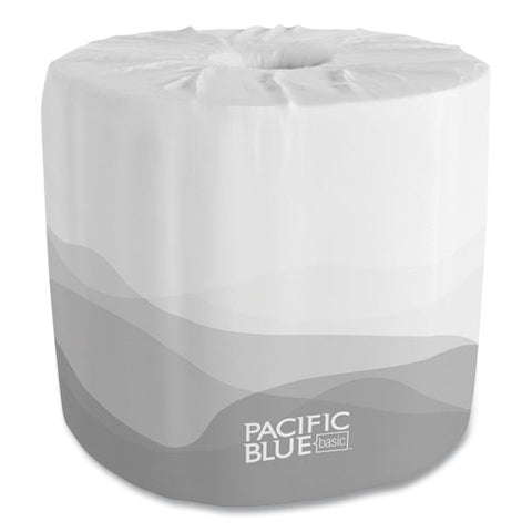Pacific Blue Basic Embossed Bathroom Tissue, Septic Safe, 1-ply, White, 550 Sheets/roll, 80 Rolls/carton