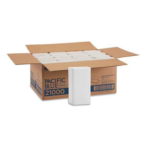 Pacific Blue Select Multi-fold 2-ply Paper Towel, 9.2 X 9.4, White, 125/pack, 16 Packs/carton