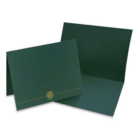 Classic Crest Certificate Covers, 9.38 X 12, Hunter, 5/pack