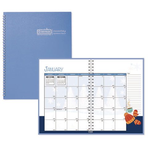 Seasonal Monthly Planner, Illustrated Seasons Artwork, 10 X 7, Light Blue Cover, 12-month (jan To Dec): 2026