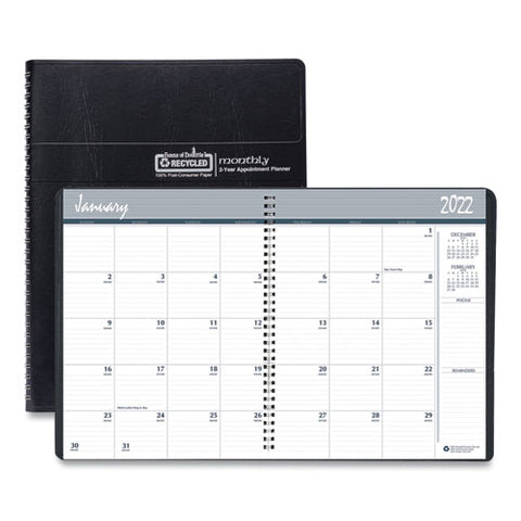 24-month Recycled Ruled Monthly Planner, 11 X 8.5, Black Cover, 24-month: Jan 2026 To Dec 2027