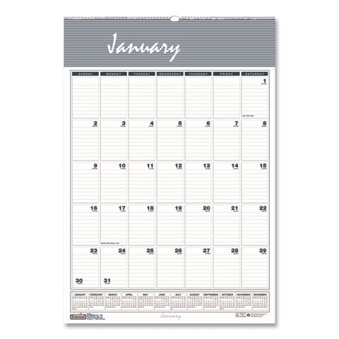 Bar Harbor Recycled Wirebound Monthly Wall Calendar, 8.5 X 11, White/blue/gray Sheets, 12-month (jan-dec): 2026
