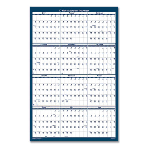 Academic Year Recycled Poster Style Reversible/erasable Yearly Wall Calendar, 24 X 37, 12-month (july To June): 2024 To 2025
