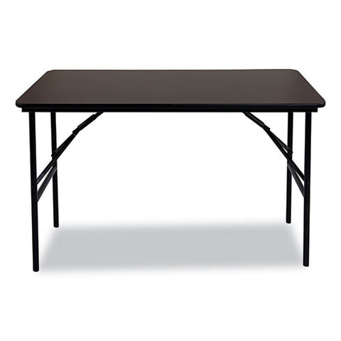 Officeworks Classic Wood-laminate Folding Table, Straight Legs, Rectangular, 48" X 24" X 29", Walnut