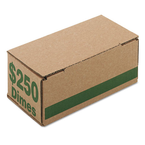Corrugated Cardboard Coin Storage With Denomination Printed On Side, 8.06 X 3.31 X 3.19, Green
